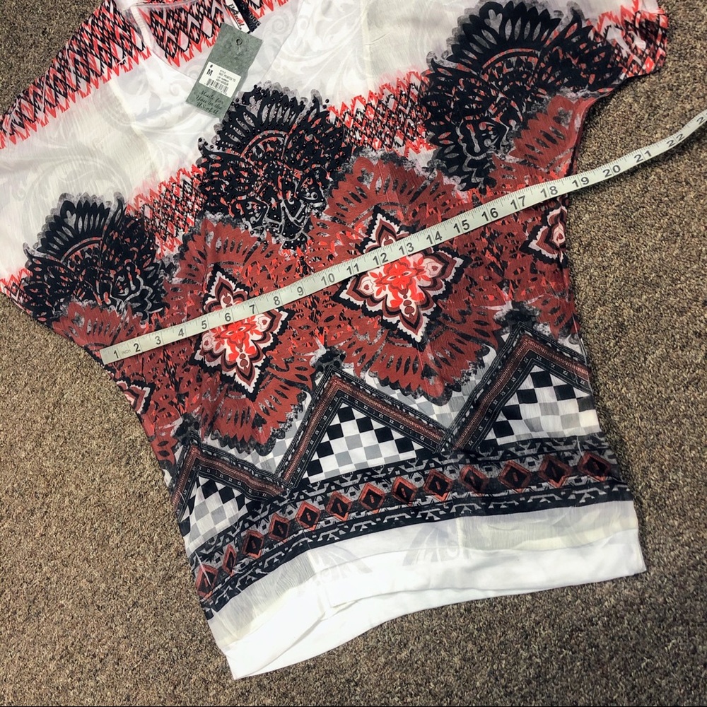 Petrol Aztec Printed IKAT Blouse Top - Picture 5 of 7
